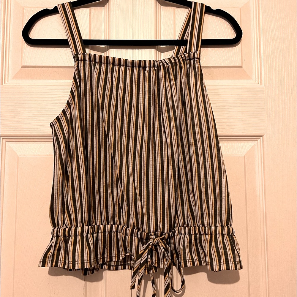 Ivoire Stripped Crop Women Shirt